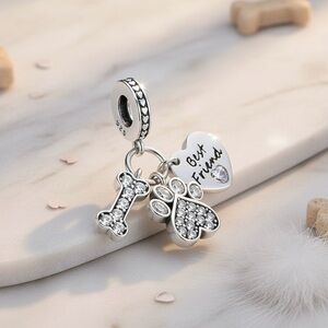 Charm for Pandora Bracelet Sterling Silver 925 Best friend Paw 🐾